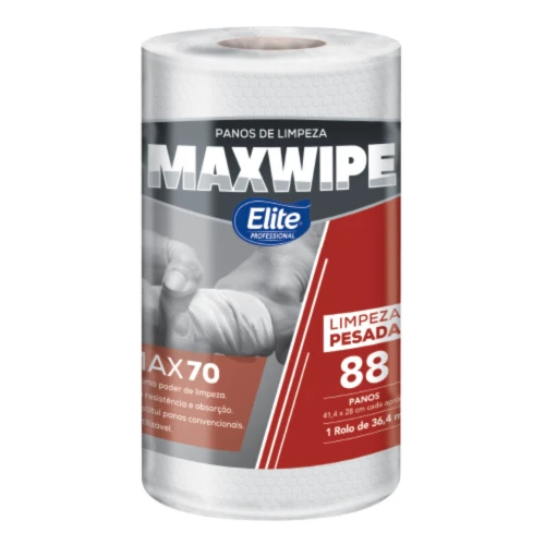 Pano De Limpeza Reutilizável Elite Maxwipe 70 Rolo Com 88 Folhas - Cód. 207481