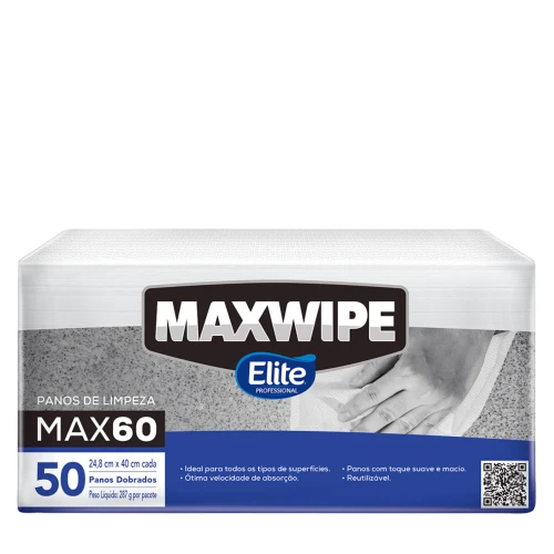 Toalha Papel Maxwipe Dobrado Max60 – 1 Pacotes com 50 panos - Cód. 207485