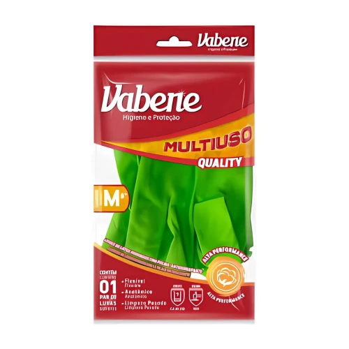 Luva Verde Latex Mult Moderada Vabene- Tam- M Pct C/2 Unds