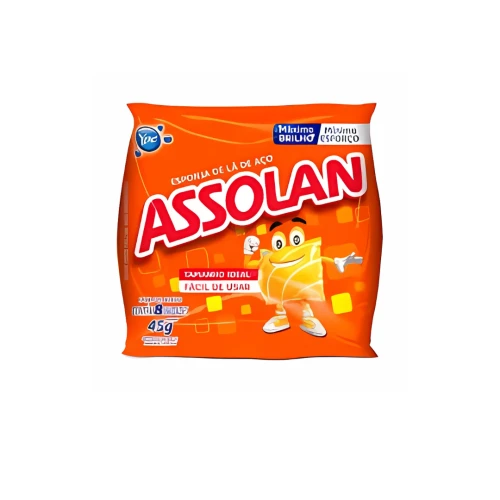 Lã de Aço Assolan 45g com 8 Unidades