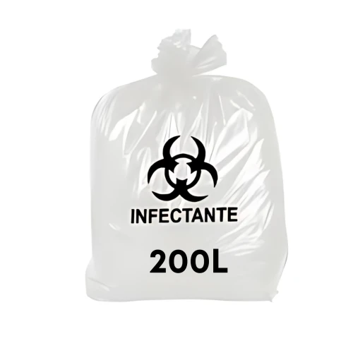  Saco para Lixo Infectante - Branco 200L - C/100 Medio - 85X95X0,04 - Litoral 