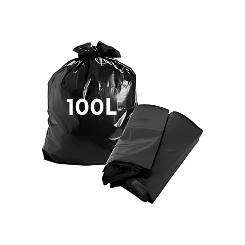 Saco de Lixo Preto 100L - Pacote com 100 Unidades (75x90x0,4) - Salix