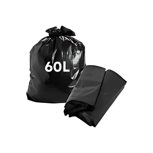 Saco P/ Lixo Preto 60L C/100 Medio 55X60X0,4 - Cód 1332A